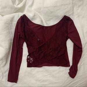 American Eagle Crop Lace Top